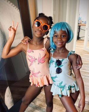 Estere Ciccone with her identical twin Stella.